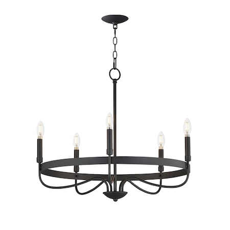 Maxim Lighting Frankie 5-Light Chandelier, Black 14495BK